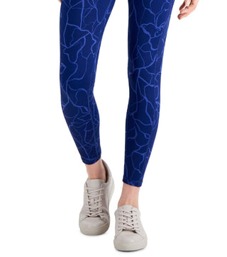 ID Ideology Leggings de compressão femininas com estampa floral e bolso 7/8, azul, tamanho pequeno