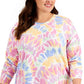 ID Ideology Blusa feminina de manga comprida Twisted Colors, branca, tamanho 3X