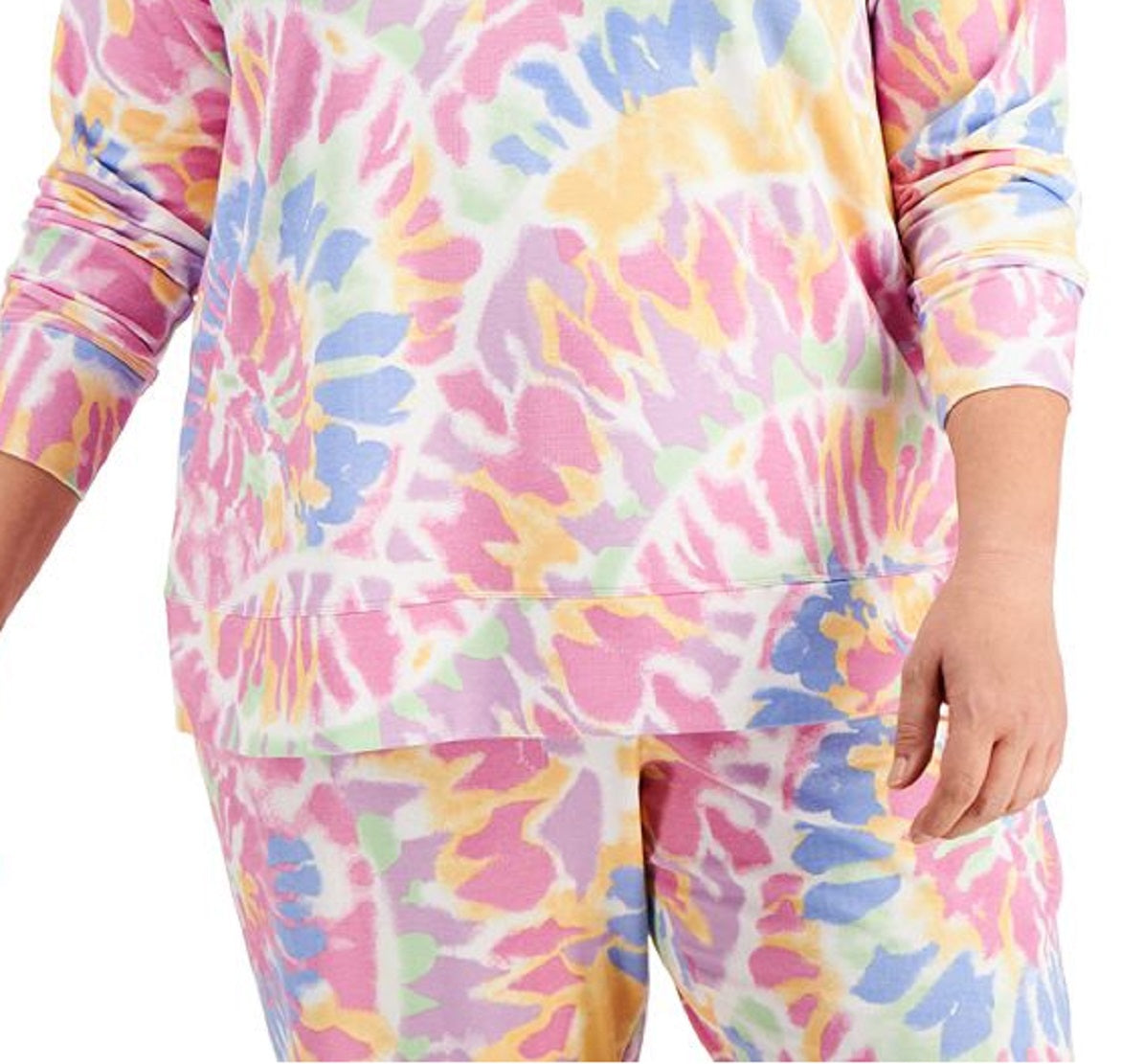 ID Ideology Blusa feminina de manga comprida Twisted Colors, branca, tamanho 3X