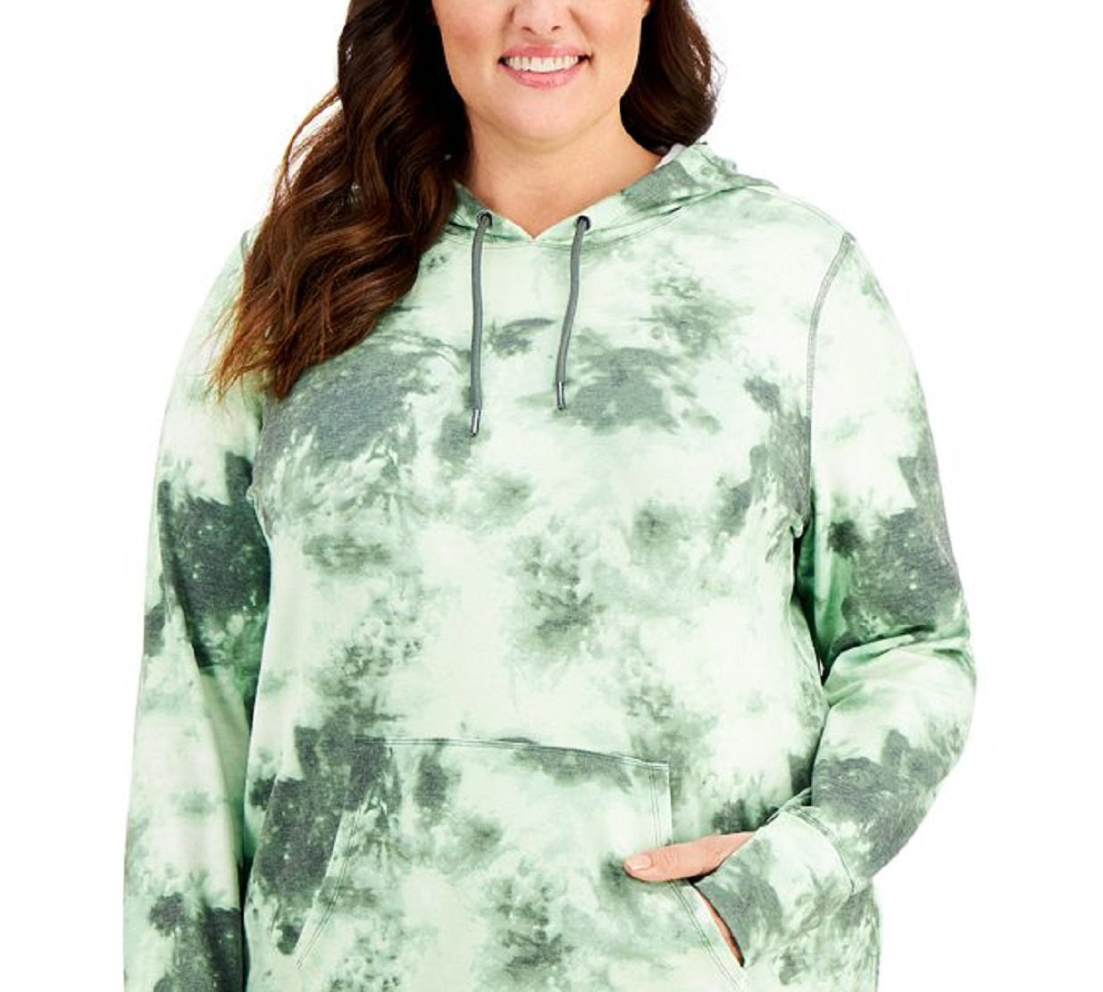 ID Ideology Moletom com capuz feminino tie-dye verde tamanho 3X
