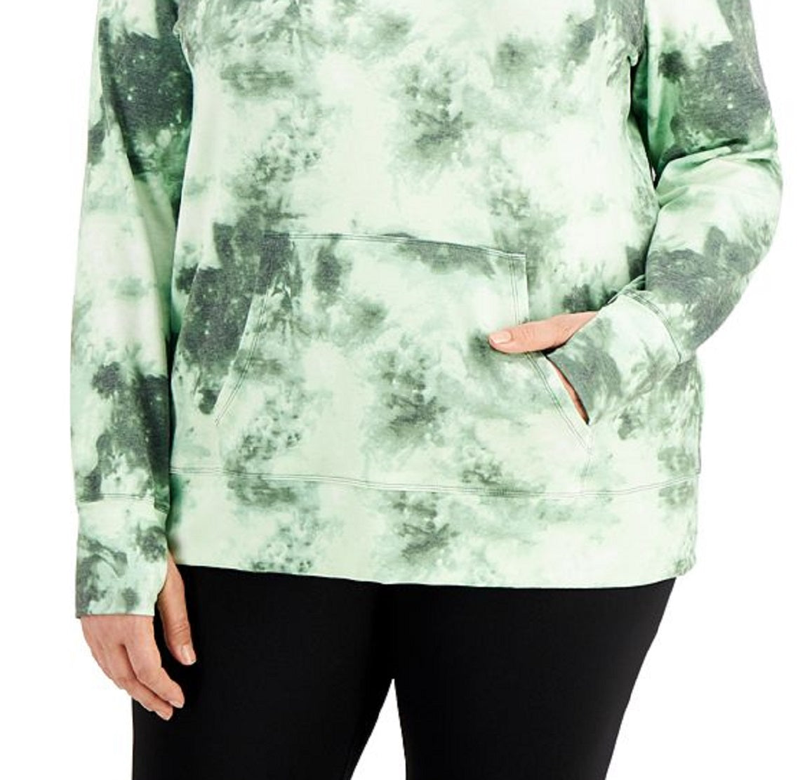ID Ideology Moletom com capuz feminino tie-dye verde tamanho 3X