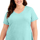 Camiseta feminina ID Ideology Rapidry com decote em V e performance, azul, tamanho 1X