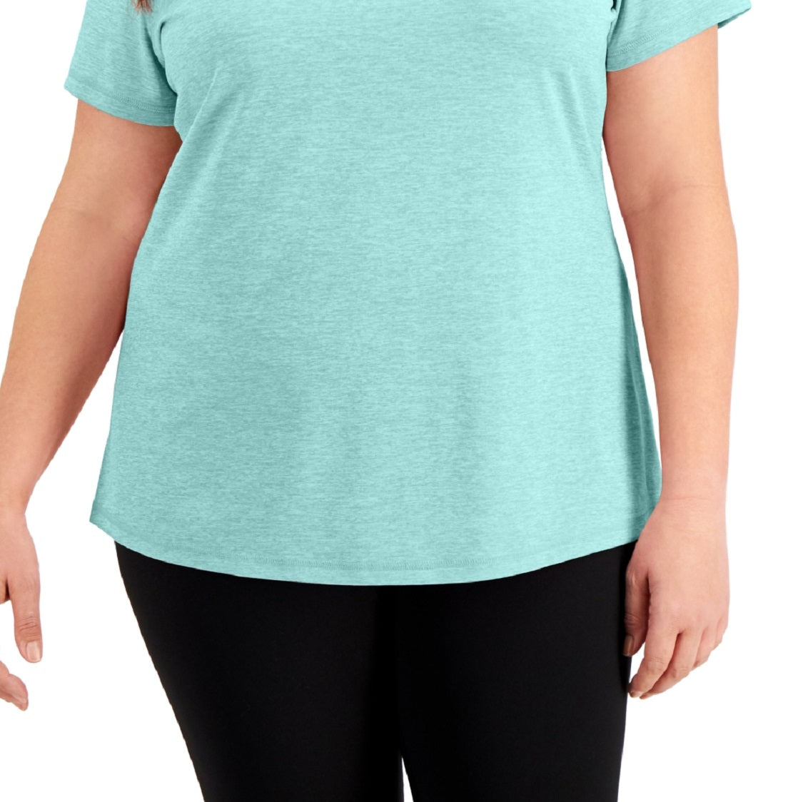 Camiseta feminina ID Ideology Rapidry com decote em V e performance, azul, tamanho 1X