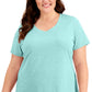 Camiseta feminina ID Ideology Rapidry com decote em V e performance, azul, tamanho 2X