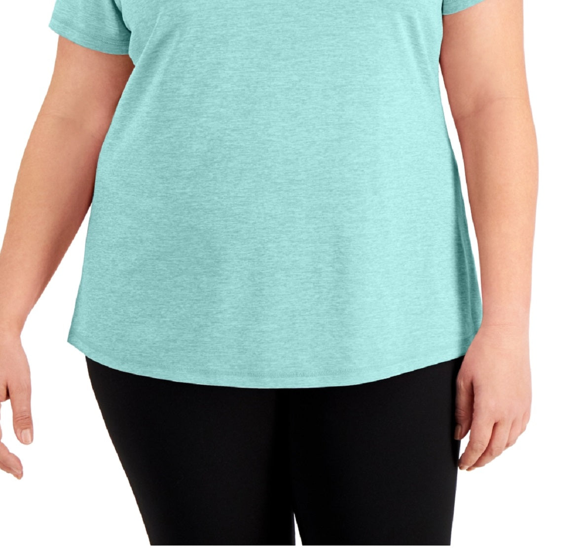 Camiseta feminina ID Ideology Rapidry com decote em V e performance, azul, tamanho 2X