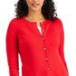 Cardigan feminino com botões Charter Club, vermelho, tamanho médio
