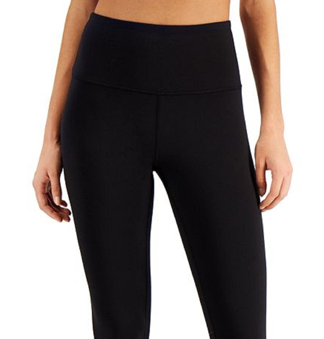 ID Ideology Leggings femininas de compressão com zíper nas costas 7/8, pretas, tamanho extrapequeno