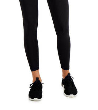 ID Ideology Leggings femininas de compressão com zíper nas costas 7/8, pretas, tamanho extrapequeno