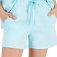 ID Ideology Shorts de lã com cordão feminino, azul, tamanho extragrande