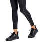 Leggings femininas ID Ideology com acabamento contrastante 7/8, pretas, tamanho extragrande