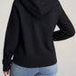 Ideology Moletom com capuz feminino de lã com zíper frontal, preto, tamanho pequeno