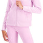 ID Ideology Moletom com capuz feminino de lã com zíper frontal, roxo, tamanho pequeno