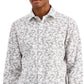 Camisa social masculina Bar III Slim Fit Performance Stretch estampada, branca, tamanho pequeno