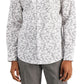 Camisa social masculina Bar III Slim Fit Performance Stretch estampada, branca, tamanho pequeno