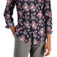Camisa social masculina Bar III Slim Fit Performance Stretch com estampa floral, vermelha, tamanho pequeno