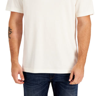 Camiseta masculina Alfani Relaxed Fit Supima Blend com decote em V, branca, tamanho pequeno