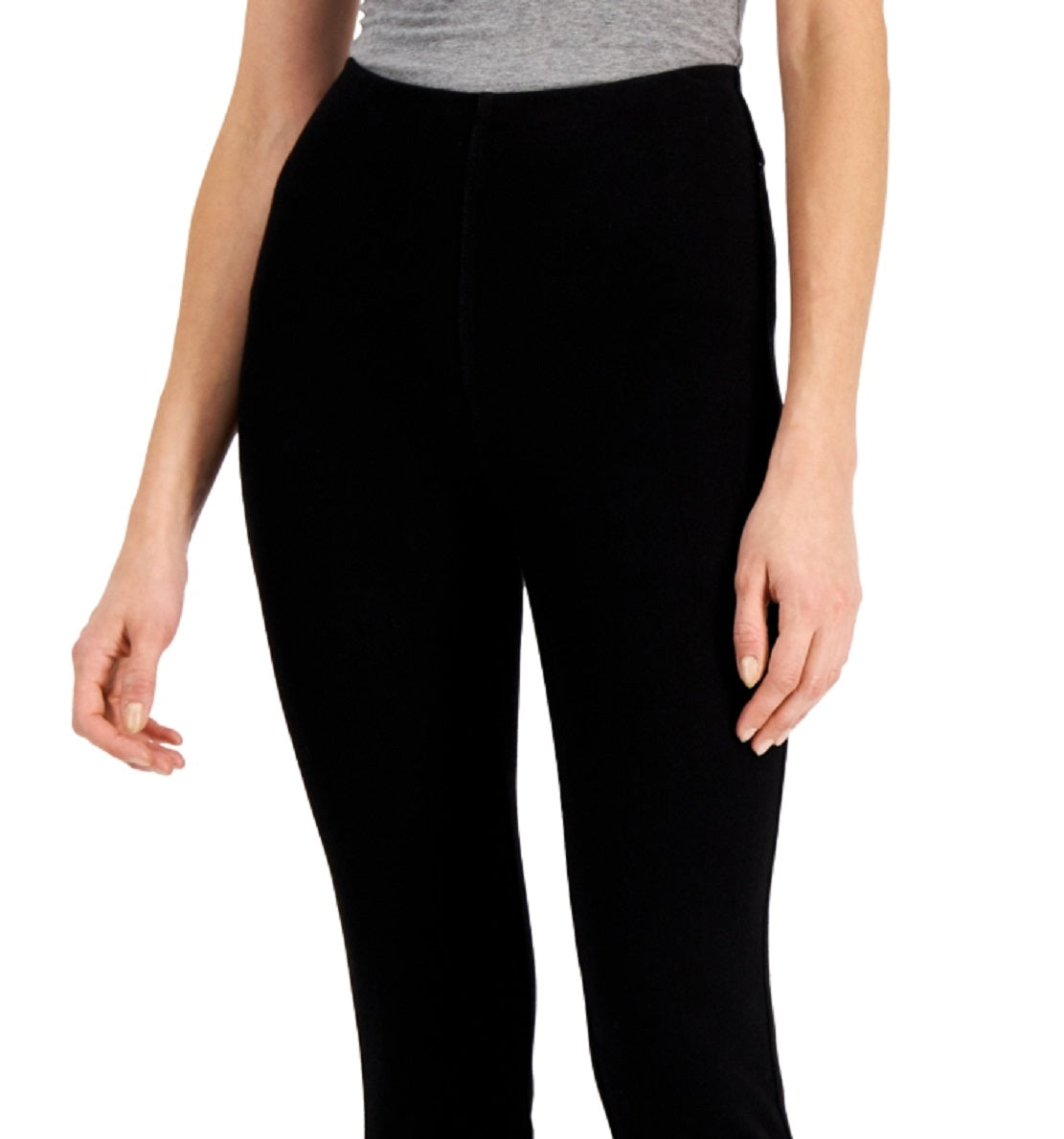 Calças de ganga de malha Charter Club para mulher, pretas, tamanho extragrande