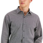 Camisa social masculina Alfani Regular Fit com elasticidade bidirecional, preta, tamanho 18x34x35