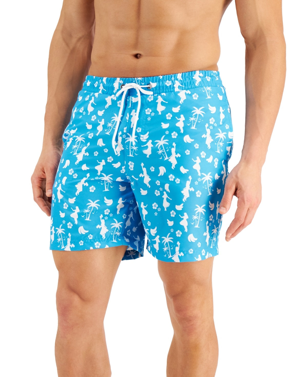 Calção de banho masculino Club Room Mahalo Hula 7 azul tamanho XX-G