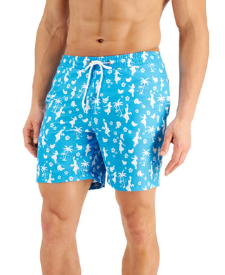 Calção de banho masculino Club Room Mahalo Hula 7 azul tamanho XX-G