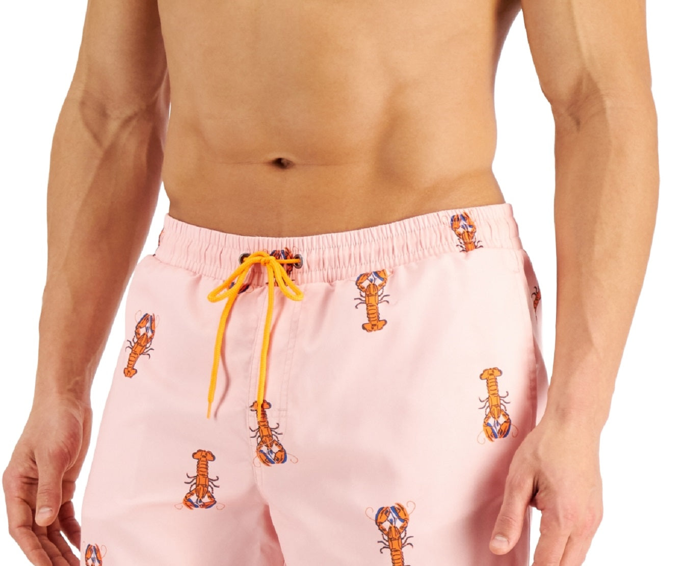 Calção de banho masculino Club Room Lobster 7 rosa tamanho médio