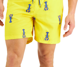 Club Room Men's Lobster 7 Swim Trunks Yellow Size Small