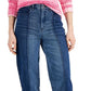 Calça jeans feminina estilo &amp; co, dois tons, perna reta, azul, tamanho 14
