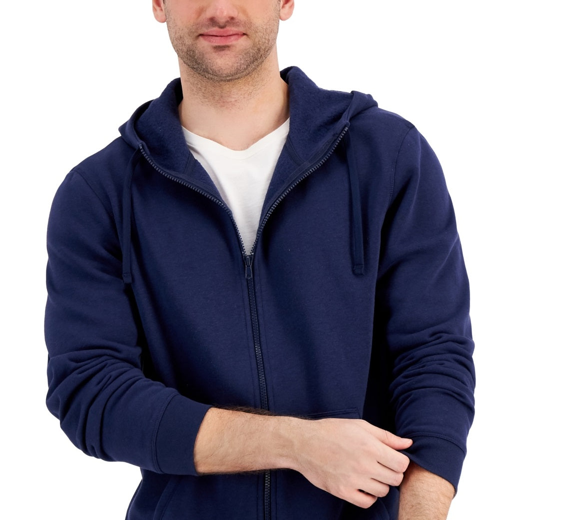 ID Ideology Moletom com capuz masculino regular fit sólido com zíper completo azul tamanho XXX-G