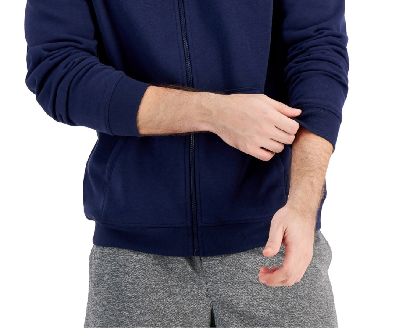 ID Ideology Moletom com capuz masculino regular fit sólido com zíper completo azul tamanho XXX-G