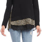 Karen Kane Suéter Feminino Leopardo Preto Tamanho Grande