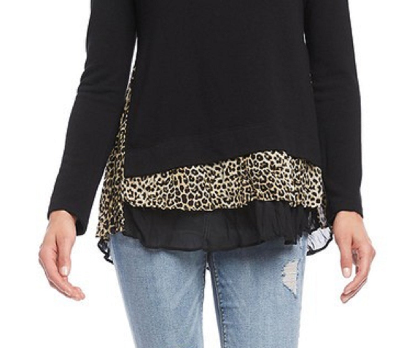 Karen Kane Suéter Feminino Leopardo Preto Tamanho Grande