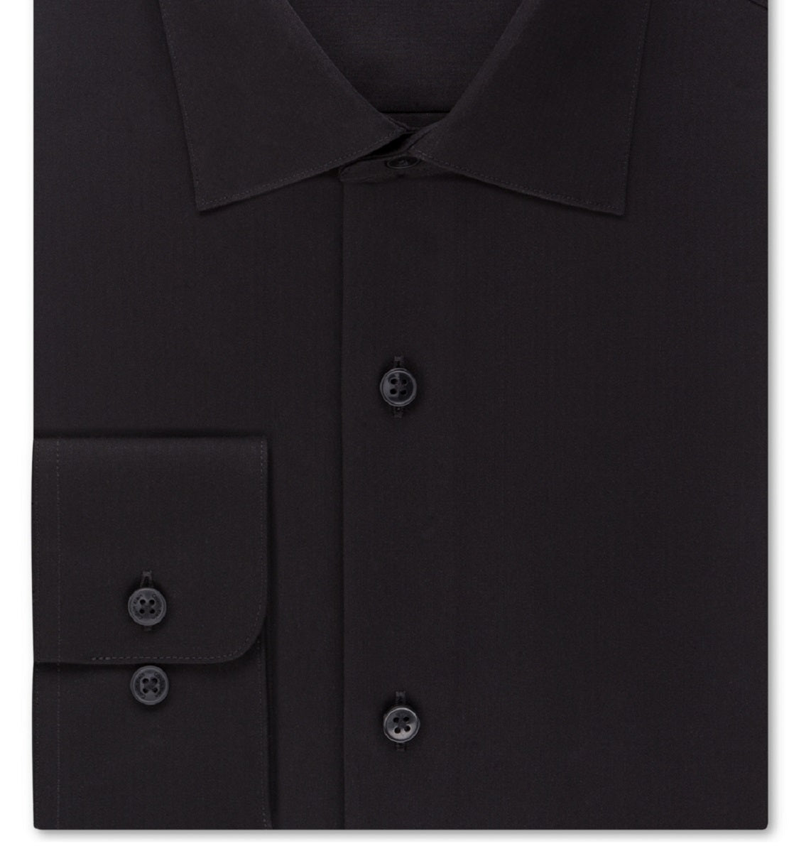 Camisa social masculina Calvin Klein Classic Fit, sem passar roupa, com gola aberta e espinha de peixe, preta, tamanho 32x33