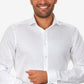 Camisa social masculina Calvin Klein Slim Fit com punho francês e sem ferro, branca, tamanho 17,5 x 34 x 35