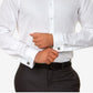 Camisa social masculina Calvin Klein Slim Fit com punho francês e sem ferro, branca, tamanho 17,5 x 34 x 35