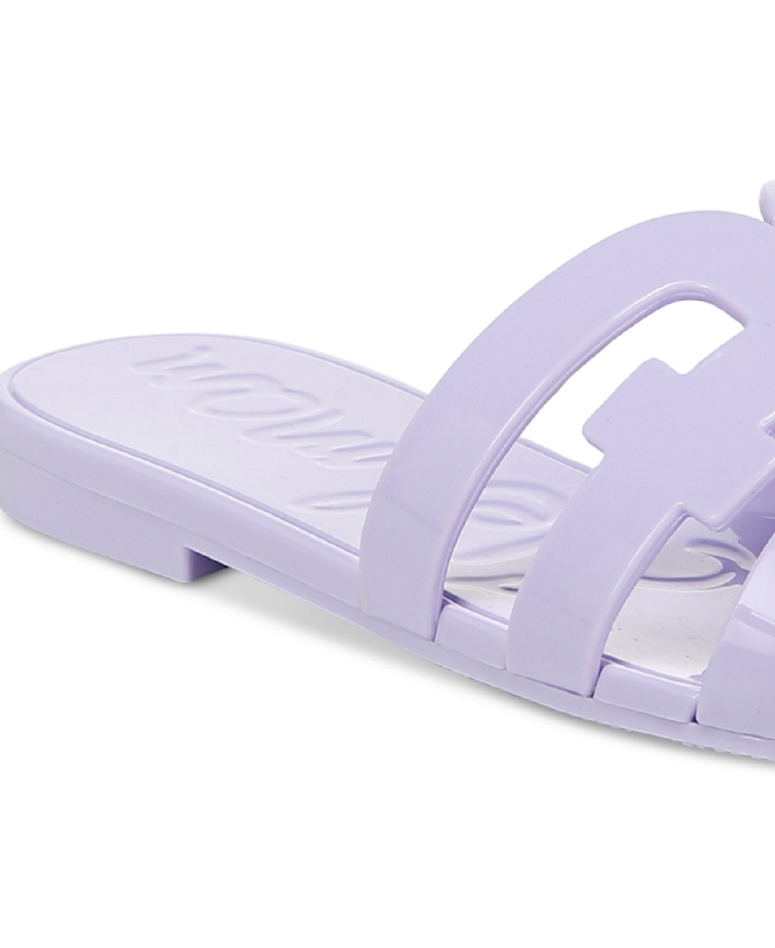 Sam Edelman Bay Jelly Slip On Flat Pool Slides Feminino Roxo Tamanho 9 M
