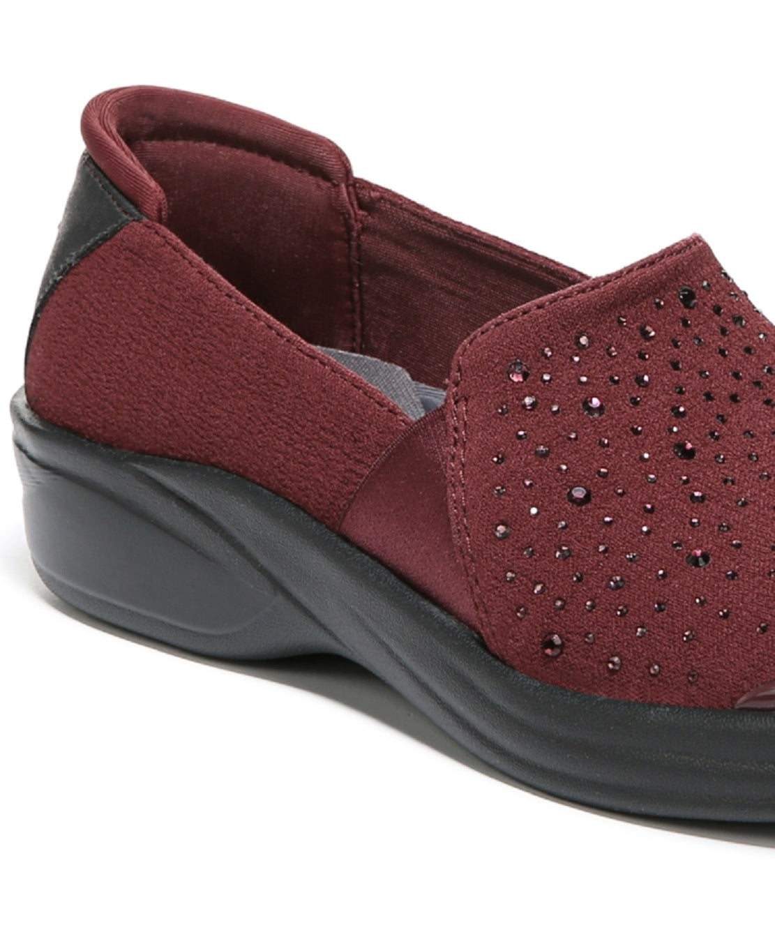 Sapatos femininos Bzees com strass e sementes de papoula, tamanho 6 M, vermelho