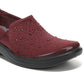 Sapatos femininos Bzees com strass e sementes de papoula, tamanho 6 M, vermelho