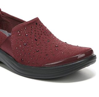 Sapatos femininos Bzees com strass e sementes de papoula, tamanho 6 M, vermelho