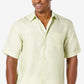 Camisa de linho masculina Cubavera manga curta verde tamanho XX-G