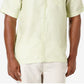 Camisa de linho masculina Cubavera manga curta verde tamanho XX-G