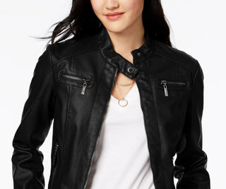 Jaqueta de motociclista com forro de pele sintética Jou Jou Junior, preta, tamanho extrapequeno