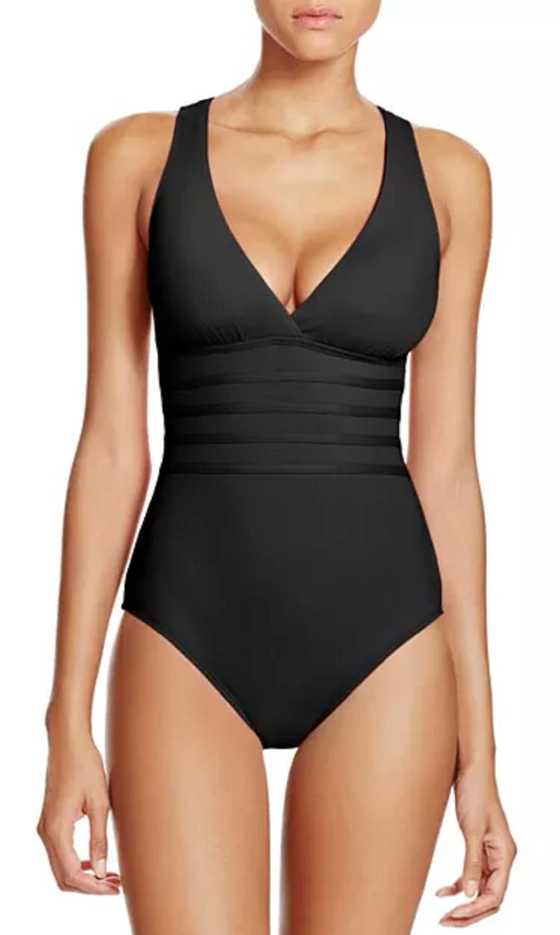 Maiô feminino La Blanca com costas cruzadas, preto