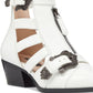 Botas femininas Nine West Carrillo com fivela recortada, tamanho 9,5, brancas
