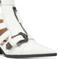 Botas femininas Nine West Carrillo com fivela recortada, tamanho 9,5, brancas