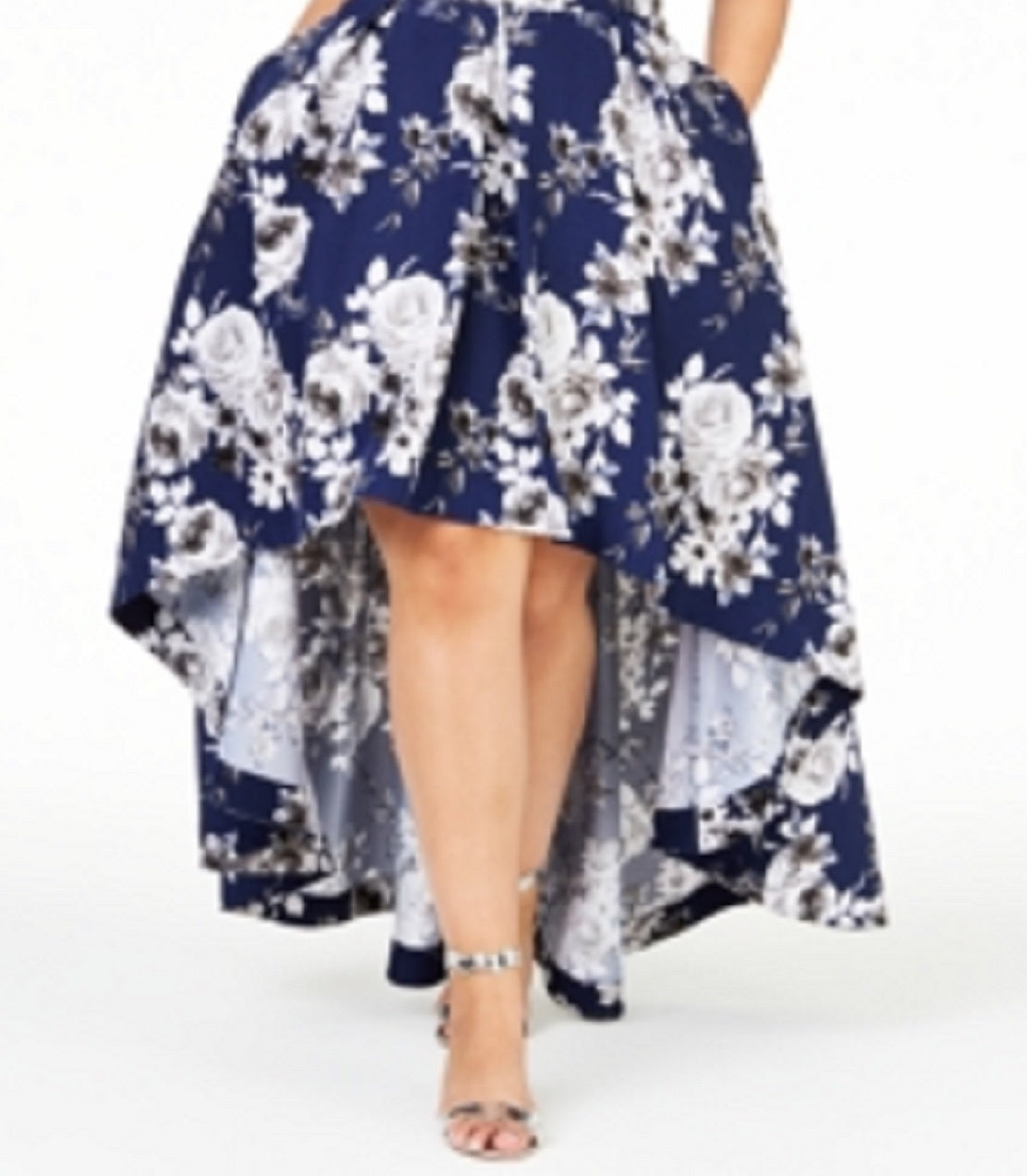Vestido feminino sem alças, estilo trendy plus size, azul, tamanho 22