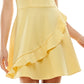 Vestido infantil sem palavras com babados, amarelo, tamanho extrapequeno