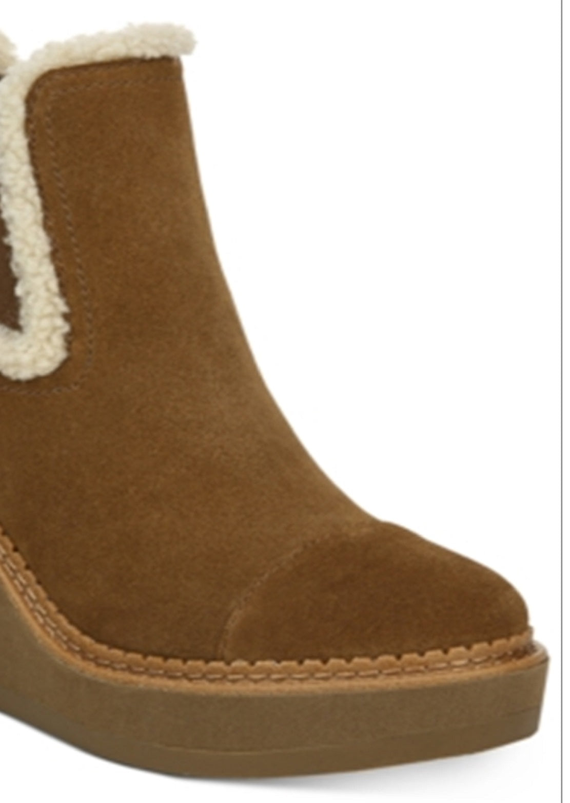 Bota feminina impermeável Sam Edelman Reagan Wedge marrom tamanho 5,5 M