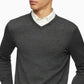 Suéter Calvin Klein Masculino de Lã Merino com Gola V Cinza Tamanho XS