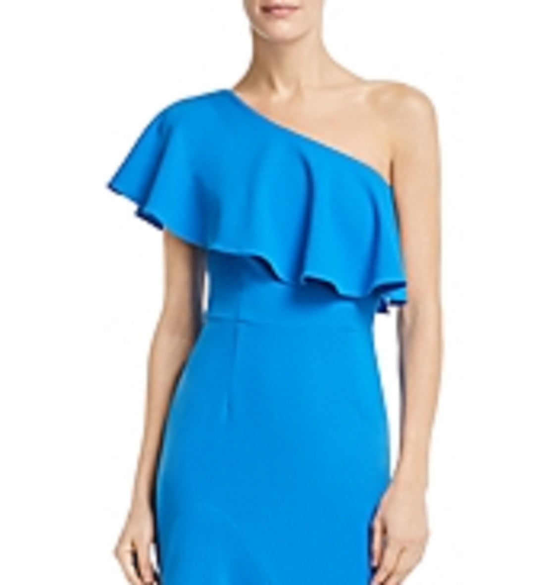 Vestido midi de crepe com babados Betsy &amp; Adam feminino, azul, tamanho 4