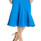 Vestido midi de crepe com babados Betsy &amp; Adam feminino, azul, tamanho 4